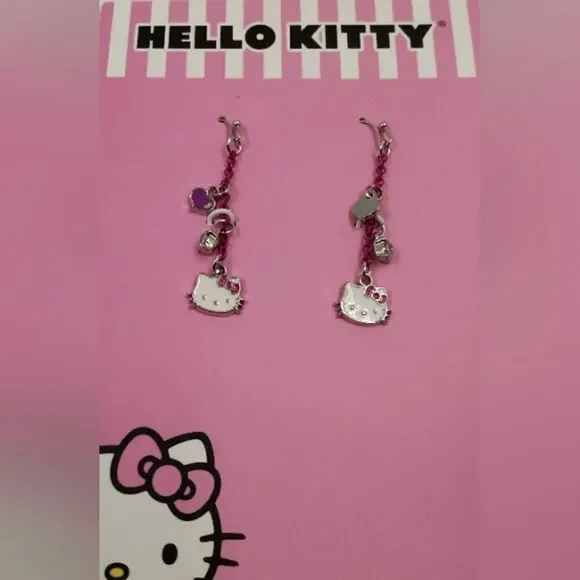 Hello Kitty Sanrio Pink Bow  Dangle Earrings Jewelry Kids Girls My Melody Cat - Picture 8 of 8